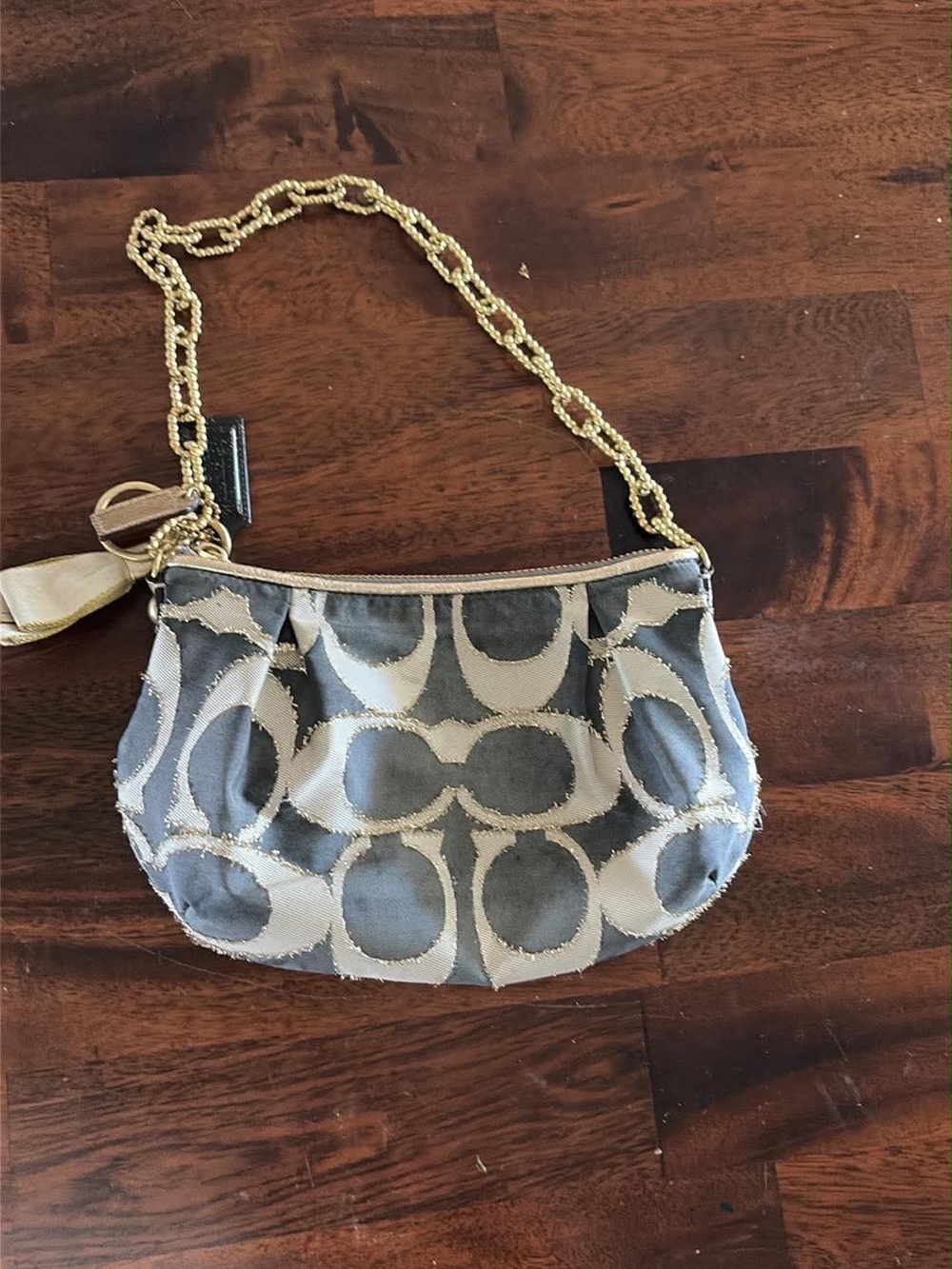 Coach poppy clipped lurex shoulder bag
